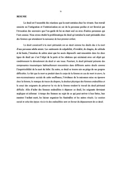 Problematique du deuil consecutif A la mort perinatale