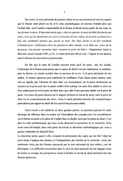 Problematique du deuil consecutif A la mort perinatale