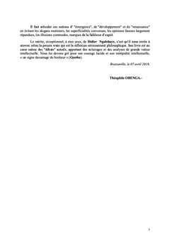 Philosophie de l'Émergence et de la Renaissance africaines