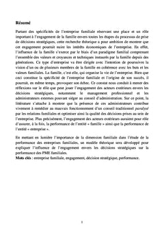 Réflexion théorique sur l'explication de la performance des Entreprises