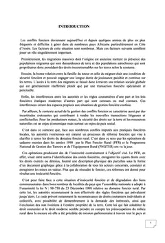 Conflits fonciers en cote d'Ivoire: Cas du departement de Blolequin