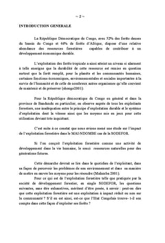Impact de l'exploitation forestière dans le Mai-Ndombe