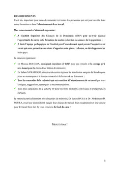 Différence régionale de prévalence palustre des enfants de 6 à 59 mois