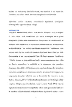 Influence de la variation climatique sur les ressources hydriques