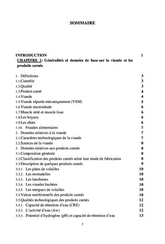 Evalution histopathologique de la qualite des produits carnes