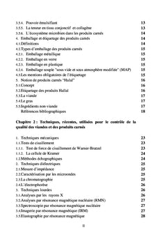 Evalution histopathologique de la qualite des produits carnes