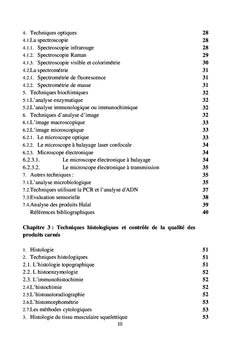 Evalution histopathologique de la qualite des produits carnes