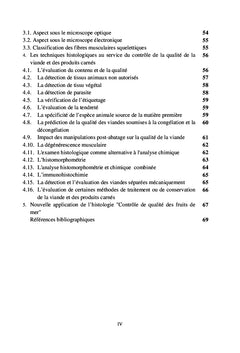 Evalution histopathologique de la qualite des produits carnes