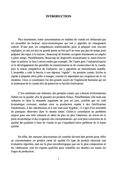 Evalution histopathologique de la qualite des produits carnes