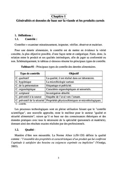Evalution histopathologique de la qualite des produits carnes