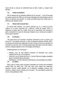 Evalution histopathologique de la qualite des produits carnes