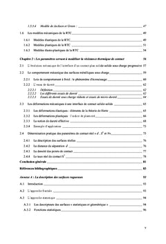 Etude de la resistance thermique de contact solide/solide : tome 1