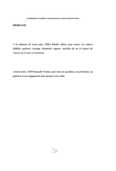 La problematique de la politique de communication