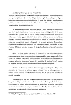 Les partis politiques et la constitution de l'electorat au Sud Kivu
