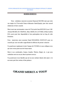 Etude comparative de la decentralisation Gabon/Mali