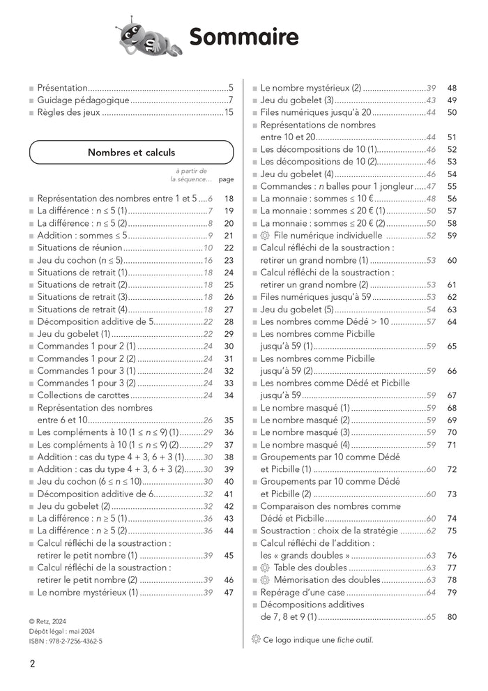 J'apprends les maths avec Picbille CP - Fiches renforcement et différenciation