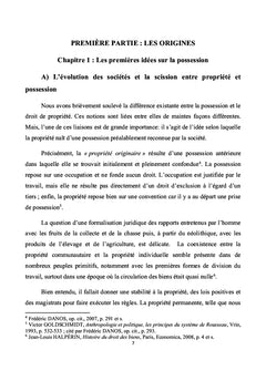 L'évolution de la notion de possession