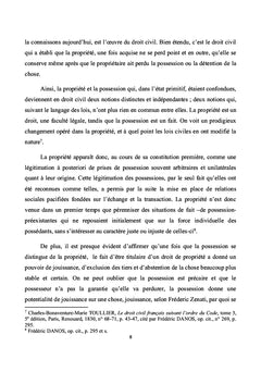 L'évolution de la notion de possession