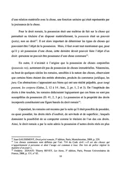 L'évolution de la notion de possession