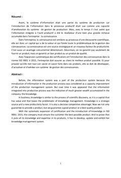 Contribution A l'integration d'un systeme de Management de la Qualite