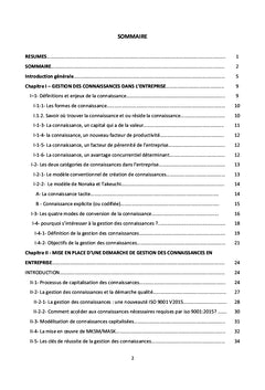 Contribution A l'integration d'un systeme de Management de la Qualite