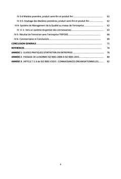 Contribution A l'integration d'un systeme de Management de la Qualite