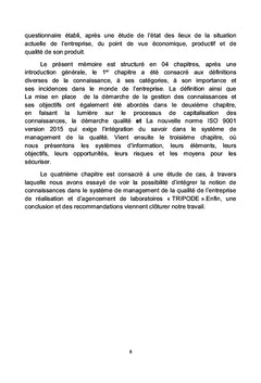 Contribution A l'integration d'un systeme de Management de la Qualite