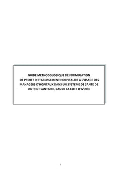 Guide méthodologique de formulation de projet d'établissement