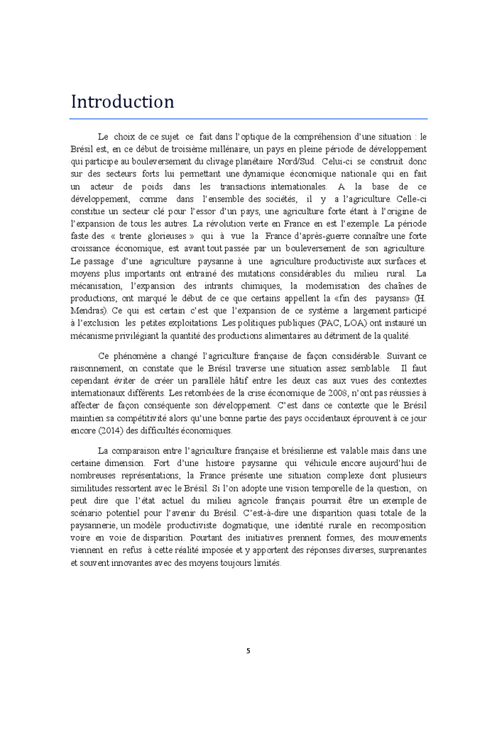 Agriculture familiale au Brésil