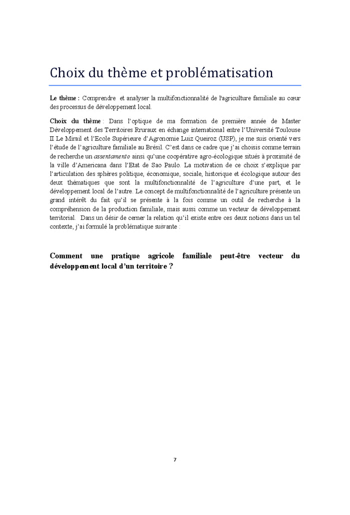 Agriculture familiale au Brésil