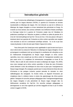 Enseignement/évaluation en FLE: évolution des pratiques