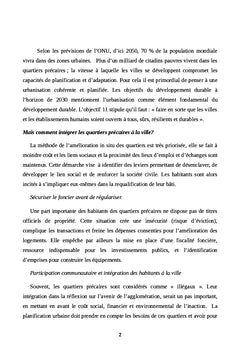 La problématique du foncier dans la reconstruction des quartiers précaires