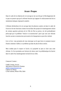 La problématique du foncier dans la reconstruction des quartiers précaires