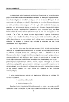Caractérisation diélectrique par spectroscopie fréquentielle