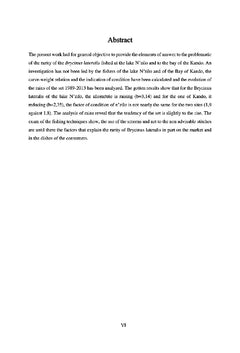 Facteur de condition K et relation taille-poids du Brycinus lateralis