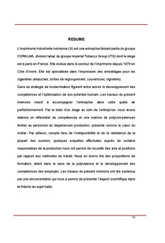 Referentiel de competences et Matrice de polycompetences