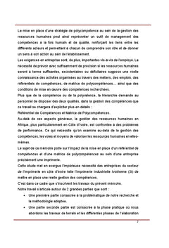 Referentiel de competences et Matrice de polycompetences