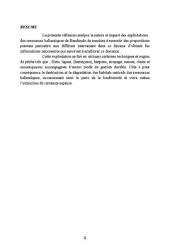 Reflexion sur les ressources haliutiques de Bandundu-Ville