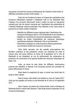 Reflexion sur les ressources haliutiques de Bandundu-Ville
