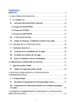 Nouvelle approche d'analyse de la consolidation unidimensionnelle des sols argileux
