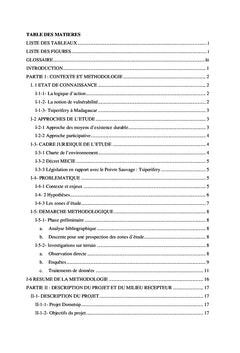 Contribution à l'étude de durabilité du projet de domestication poivre