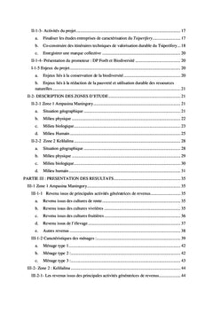 Contribution à l'étude de durabilité du projet de domestication poivre
