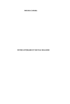 Mythe littéraire et nouveau réalisme
