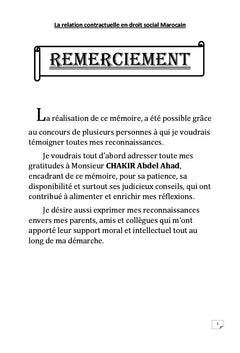 La relation contractuelle en droit social Marocain