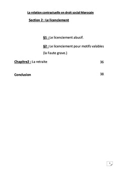 La relation contractuelle en droit social Marocain