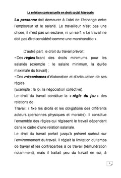 La relation contractuelle en droit social Marocain