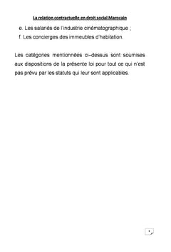 La relation contractuelle en droit social Marocain