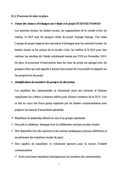 Dynamique Locale de Paix DLP, mécanisme de transformation des conflits