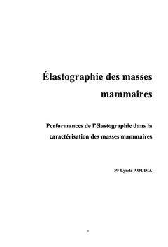 Élastographie des masses mammaires
