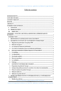 Gestion de l'énergie électrique dans un tertiaire